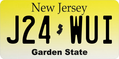 NJ license plate J24WUI