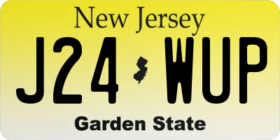 NJ license plate J24WUP