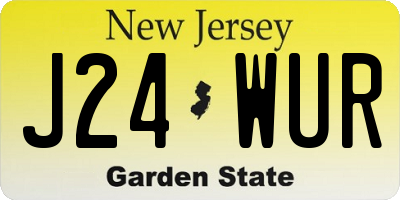 NJ license plate J24WUR