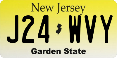 NJ license plate J24WVY
