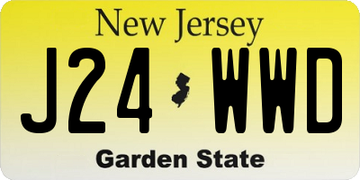 NJ license plate J24WWD
