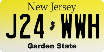 NJ license plate J24WWH