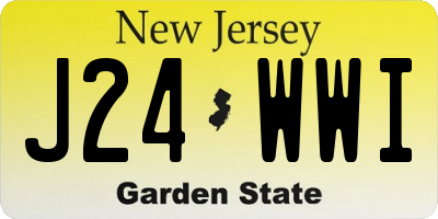 NJ license plate J24WWI