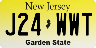 NJ license plate J24WWT