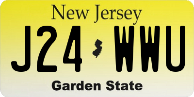 NJ license plate J24WWU