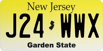 NJ license plate J24WWX