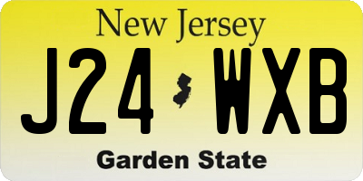 NJ license plate J24WXB