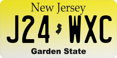 NJ license plate J24WXC