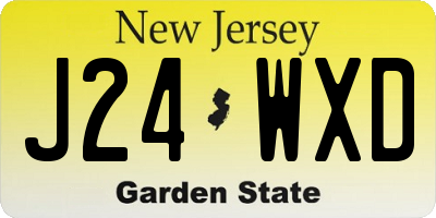 NJ license plate J24WXD