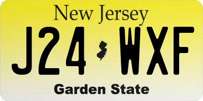 NJ license plate J24WXF