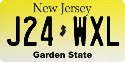 NJ license plate J24WXL