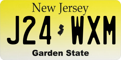 NJ license plate J24WXM