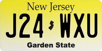 NJ license plate J24WXU
