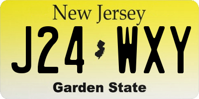 NJ license plate J24WXY