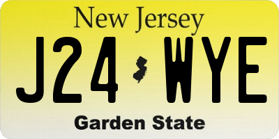 NJ license plate J24WYE
