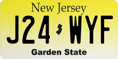 NJ license plate J24WYF