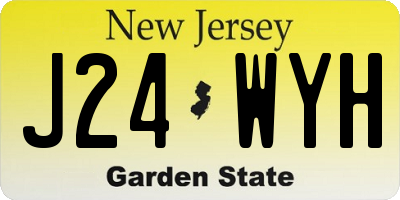 NJ license plate J24WYH