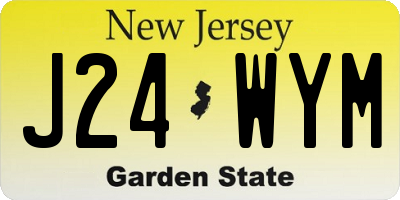NJ license plate J24WYM