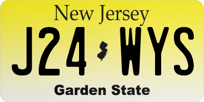 NJ license plate J24WYS