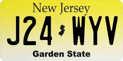 NJ license plate J24WYV