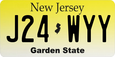 NJ license plate J24WYY