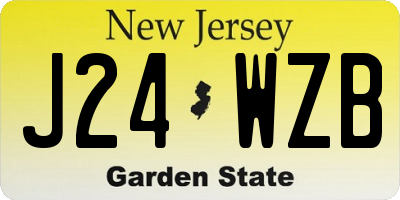 NJ license plate J24WZB