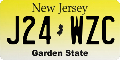 NJ license plate J24WZC