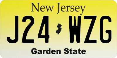 NJ license plate J24WZG