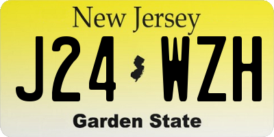 NJ license plate J24WZH