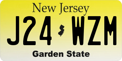 NJ license plate J24WZM
