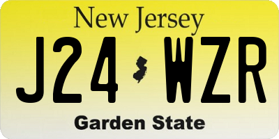 NJ license plate J24WZR