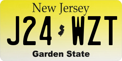 NJ license plate J24WZT