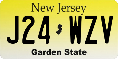 NJ license plate J24WZV