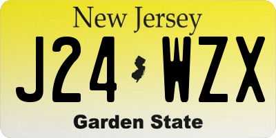 NJ license plate J24WZX