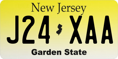 NJ license plate J24XAA