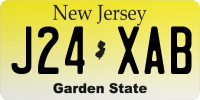 NJ license plate J24XAB