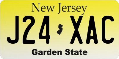 NJ license plate J24XAC