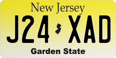 NJ license plate J24XAD