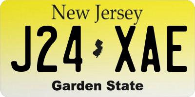NJ license plate J24XAE