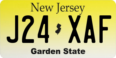 NJ license plate J24XAF