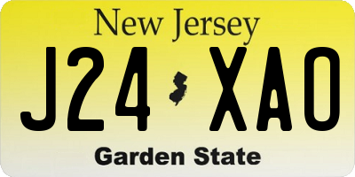 NJ license plate J24XAO