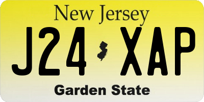 NJ license plate J24XAP