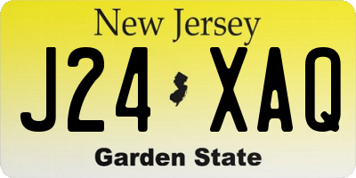 NJ license plate J24XAQ