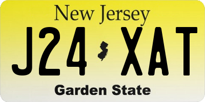 NJ license plate J24XAT