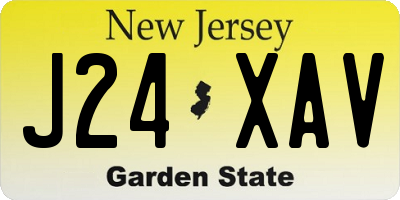 NJ license plate J24XAV