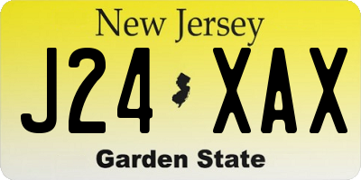 NJ license plate J24XAX