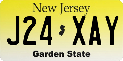 NJ license plate J24XAY