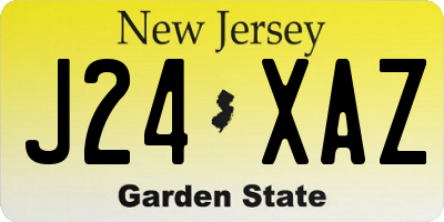 NJ license plate J24XAZ