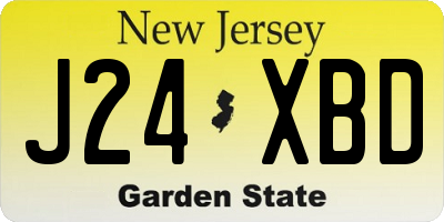 NJ license plate J24XBD