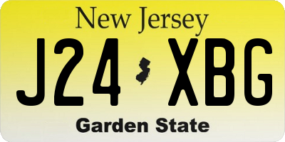 NJ license plate J24XBG